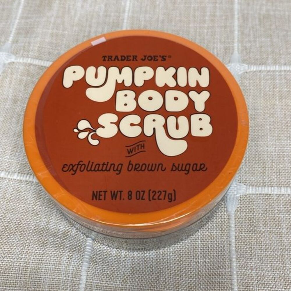 Trader Joe's Pumpkin Body Scrub w/ Exfoliating Brown Sugar 8oz Natural Skincare